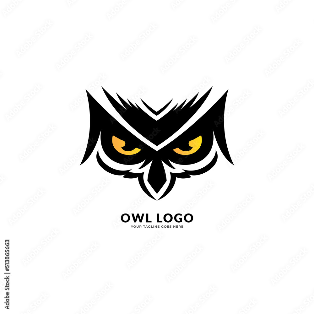 Owl - Vector logo  icon mascot illustration.