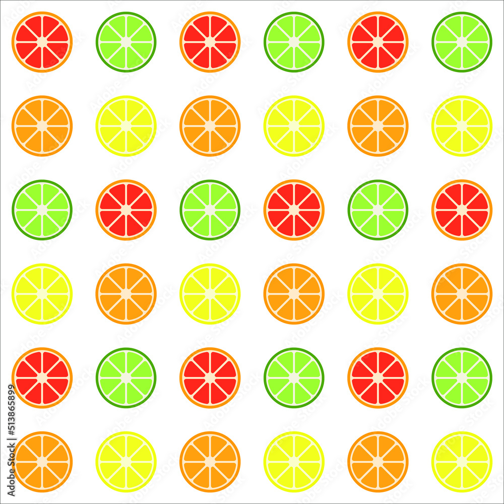 Citrus summer seamless vector pattern