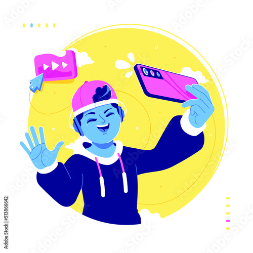 content creator concept illustration design