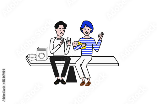 ジェンダー平等を考えさせるための男女のギャップに関するイラスト