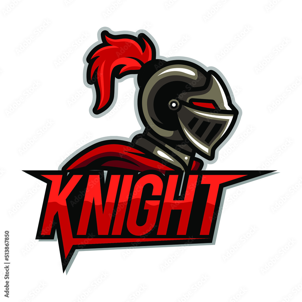 Medieval knight warrior in helmet mascot template vector illustration ...