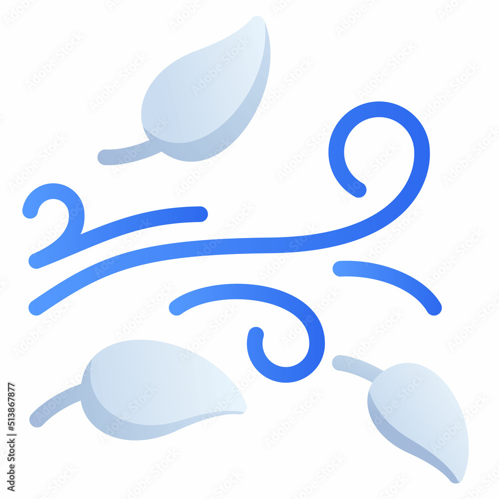 Obraz premium wind leaf flying empty state single isolated icon with smooth gradient style