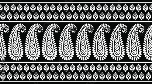 Asian seamless vector paisley border design