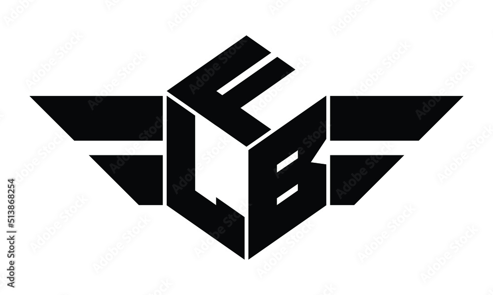 FLB three letter gaming logo in polygon cube shape logo design vector ...
