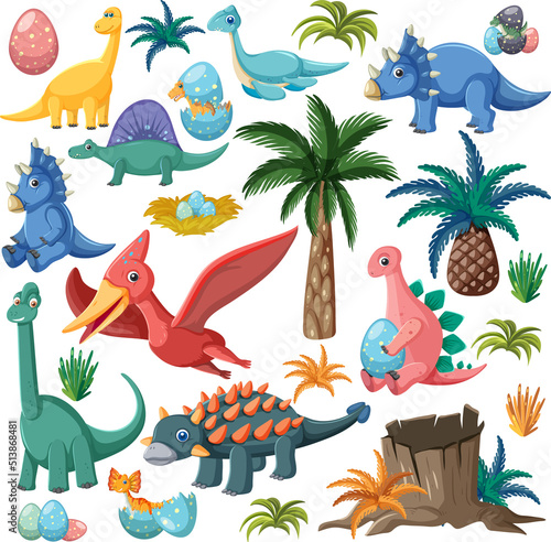 Cute dinosaur seamless pattern