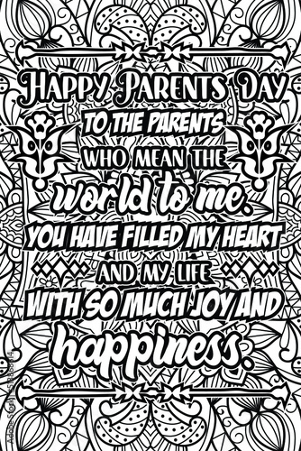 parents day quotes coloring page design. inspirational coloring pages design.