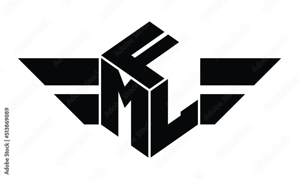 FML three letter gaming logo in polygon cube shape logo design vector ...