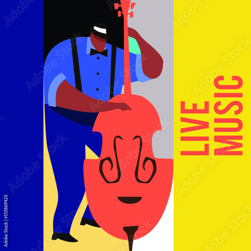 Music Festival Colorfull Jazz Musicians Flat Vector illustration