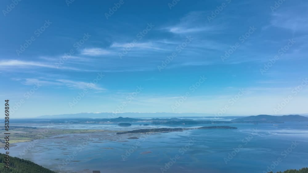 Drone shot of the San Juan Islands on a sunny day. Drone shot of the San Juan Islands on a sunny day.