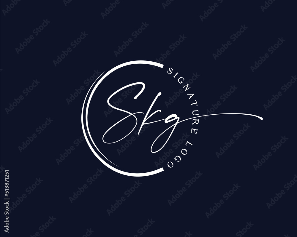 Initial Letter S K G Signature logo design vector template Initial Letter S K G Signature logo design vector template