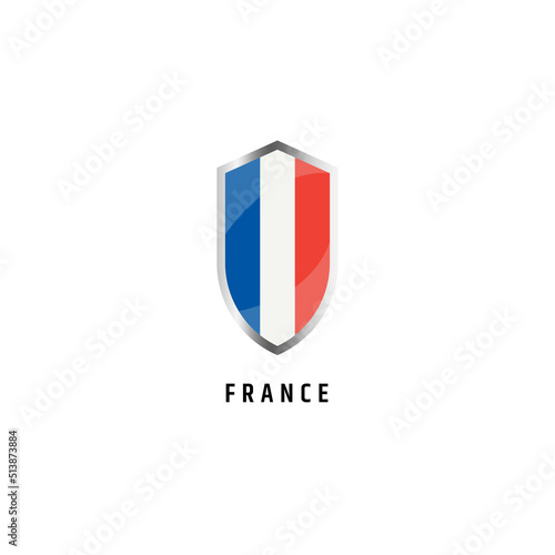 Flag of France with shield shape icon flat vector illustration Free Download Flag of France with shield shape icon flat vector illustration - GFXLoad
