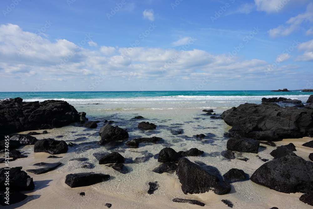 fascinating seascape with clear beach and clouds fascinating seascape with clear beach and clouds