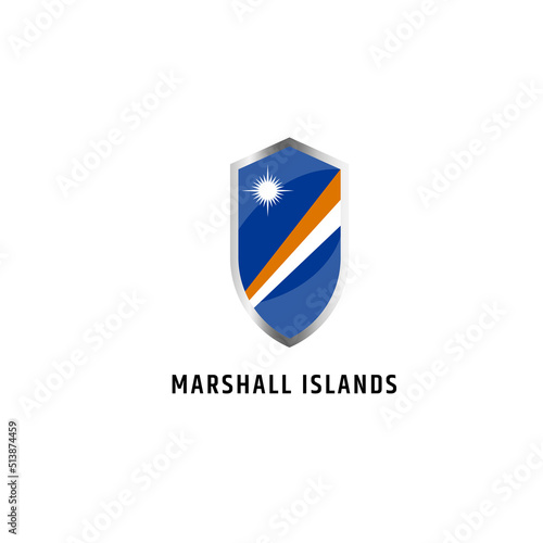 Flag of Marshall Islands with shield shape icon flat vector illustration Free Download Flag of Marshall Islands with shield shape icon flat vector illustration - GFXLoad