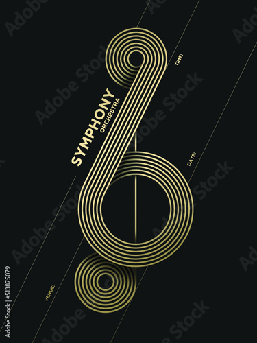 Symphony Orchestra Poster template. Modern Graphic design. Vector Illustration.