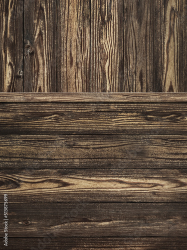 Background material combined with wooden boards