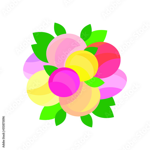 Lush bouquet of flowers. Rosette of flowers, boutonniere