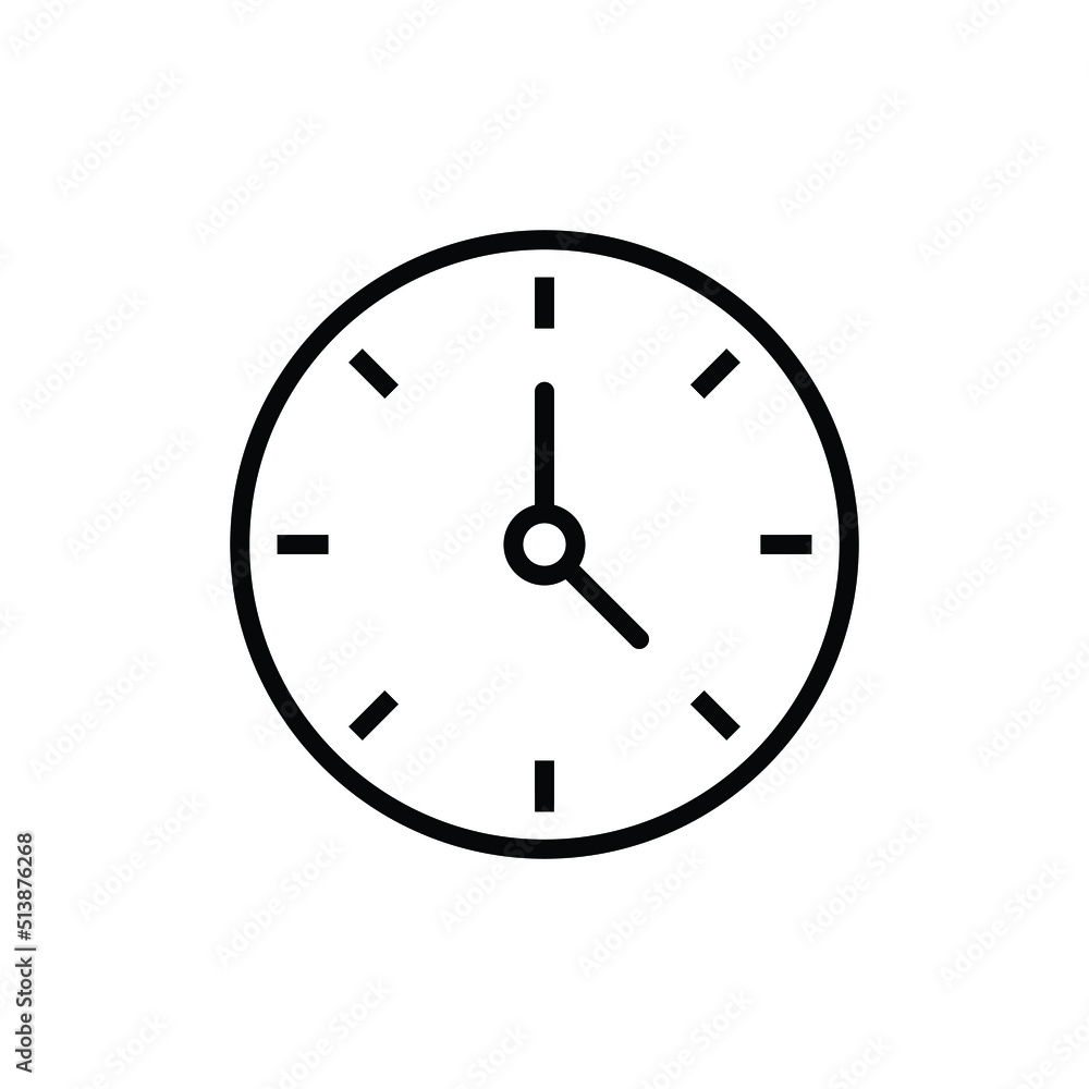 Clock hour icon vector graphic illustration Clock hour icon vector graphic illustration