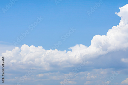 blue sky with white clouds with space for text