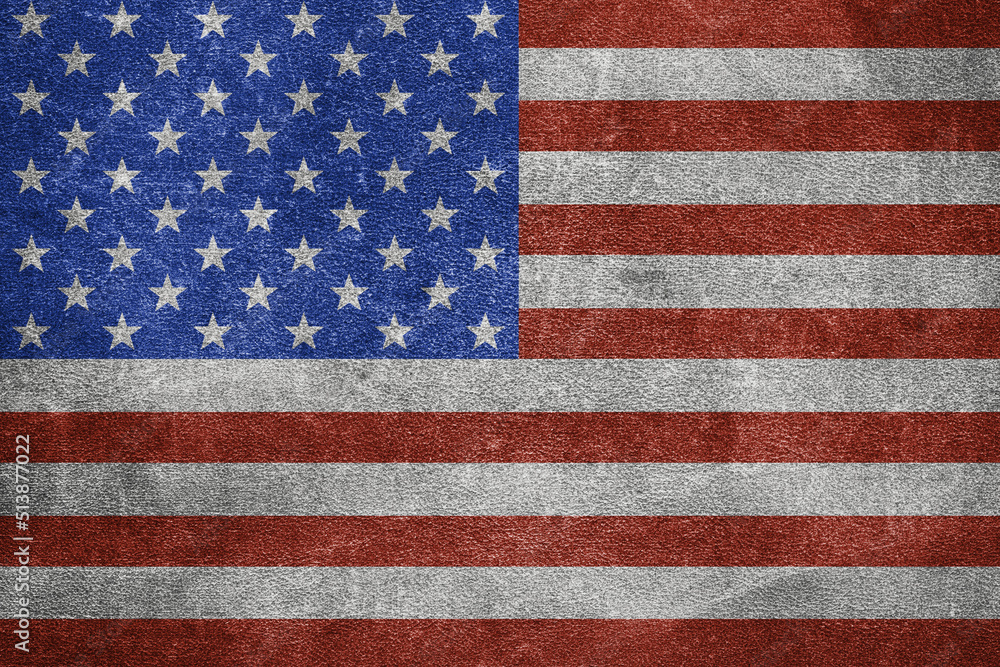 Old leather shabby background in colors of national flag. USA Old leather shabby background in colors of national flag. USA