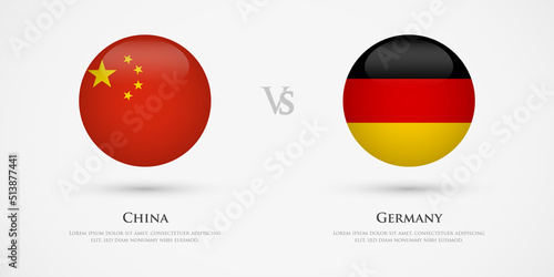 China vs Germany country flags template. The concept for game, competition, relations, friendship, cooperation, versus.
