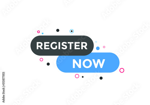 Register Now button. Web button template banner