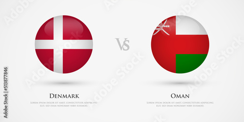 Free Download Denmark vs Oman country flags template. The concept for game, competition, relations, friendship, cooperation, versus. - GFXLoad
