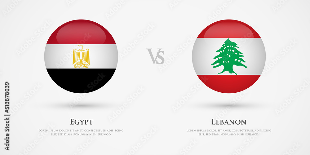 Egypt vs Lebanon country flags template. The concept for game, competition, relations, friendship, cooperation, versus. Egypt vs Lebanon country flags template. The concept for game, competition, relations, friendship, cooperation, versus.