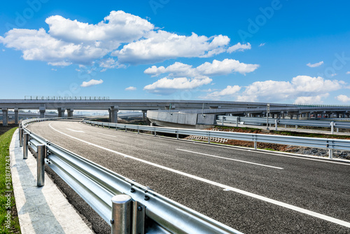 Asphalt highway and beautiful sky cloud landscape. Road and sky cloud background.