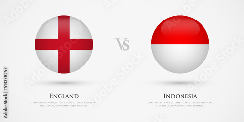 Free Download England vs Indonesia country flags template. The concept for game, competition, relations, friendship, cooperation, versus. - GFXLoad