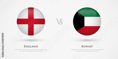 Free Download England vs Kuwait country flags template. The concept for game, competition, relations, friendship, cooperation, versus. - GFXLoad