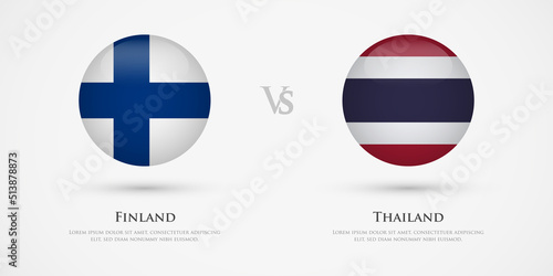 Finland vs Thailand country flags template. The concept for game, competition, relations, friendship, cooperation, versus. © Gautam