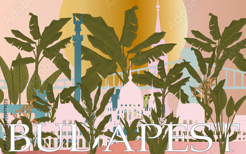 Jungel Budapest city landscape vector