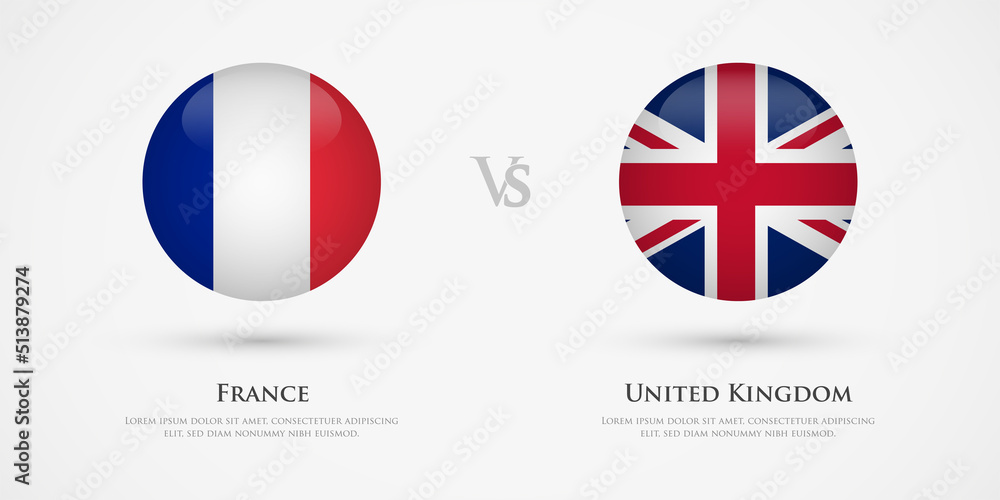 France vs United Kingdom country flags template. The concept for game, competition, relations, friendship, cooperation, versus. France vs United Kingdom country flags template. The concept for game, competition, relations, friendship, cooperation, versus.