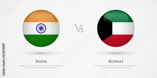Free Download India vs Kuwait country flags template. The concept for game, competition, relations, friendship, cooperation, versus. - GFXLoad