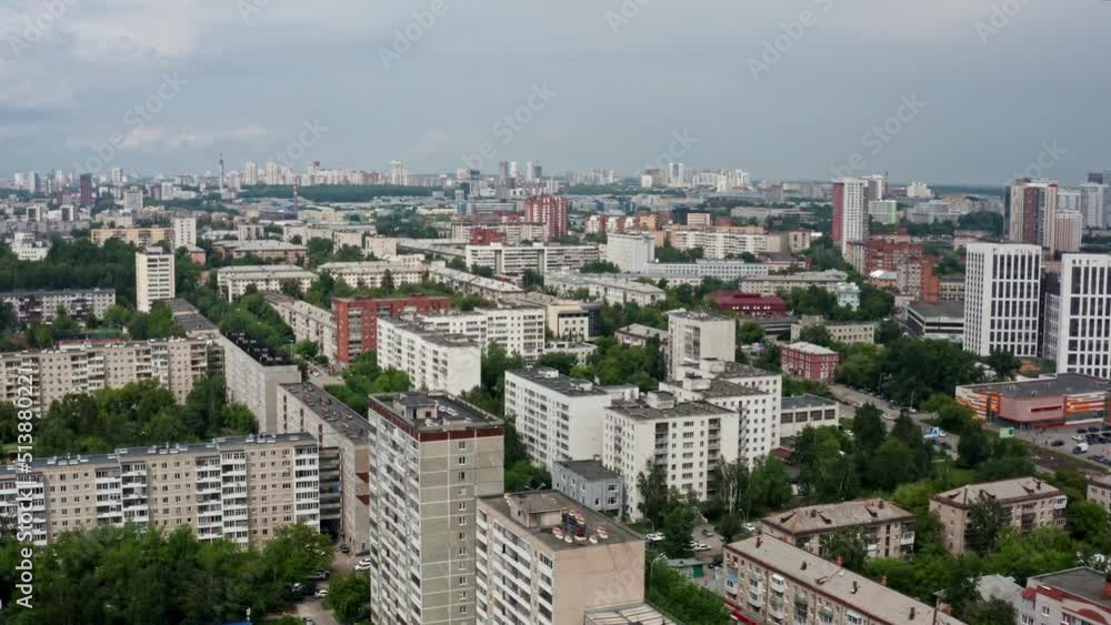 Aerial view of the city before a thunderstorm Aerial view of the city before a thunderstorm