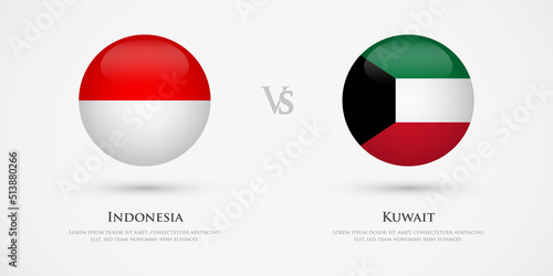 Free Download Indonesia vs Kuwait country flags template. The concept for game, competition, relations, friendship, cooperation, versus. - GFXLoad