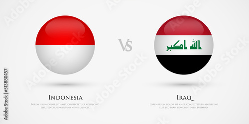 Free Download Indonesia vs Iraq country flags template. The concept for game, competition, relations, friendship, cooperation, versus. - GFXLoad