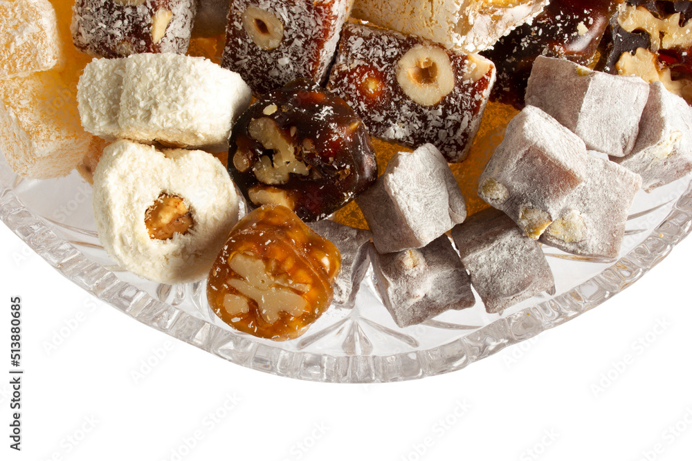 Various Turkish delights in the sugar bowl Various Turkish delights in the sugar bowl