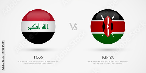 Iraq vs Kenya country flags template. The concept for game, competition, relations, friendship, cooperation, versus. Free Download Iraq vs Kenya country flags template. The concept for game, competition, relations, friendship, cooperation, versus. - GFXLoad