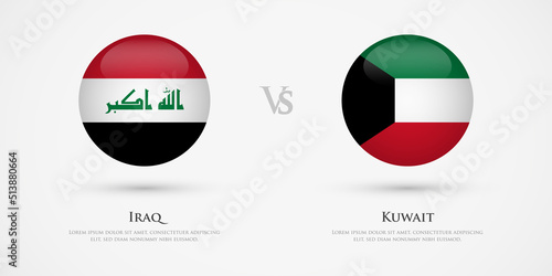Free Download Iraq vs Kuwait country flags template. The concept for game, competition, relations, friendship, cooperation, versus. - GFXLoad