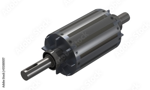 Rotor with permanent magnets used for electric generators 3D illustration isolated