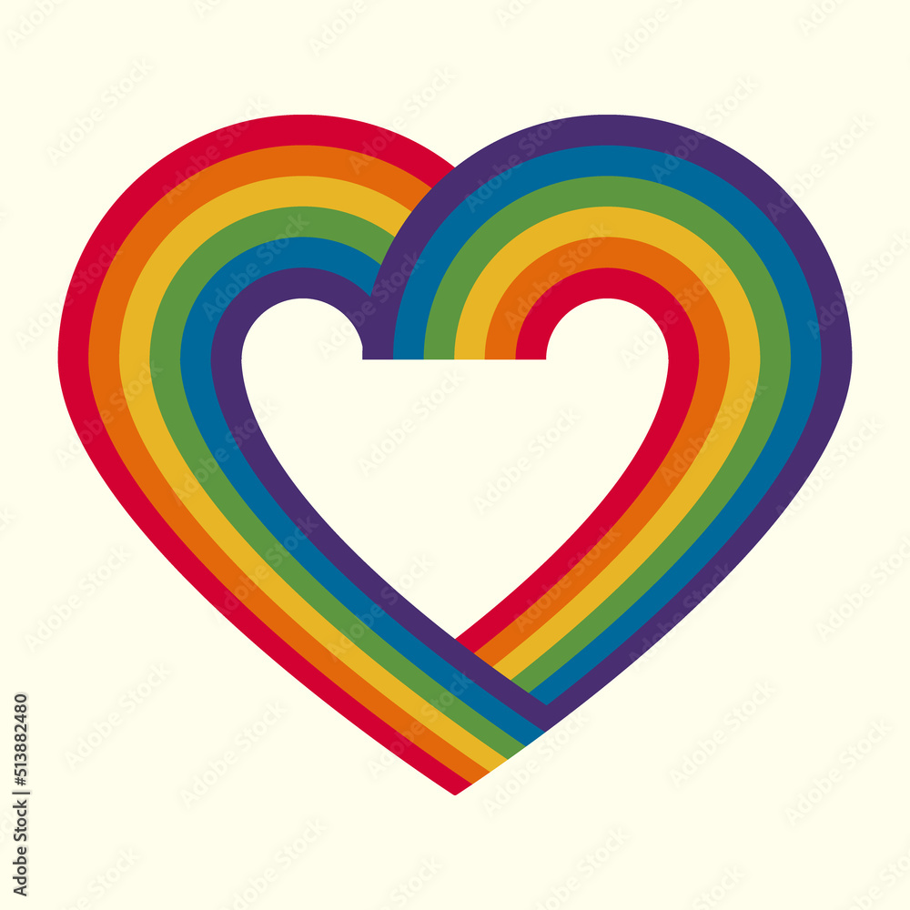 lgbt rainbow in heart shape vector illustration lgbt rainbow in heart shape vector illustration