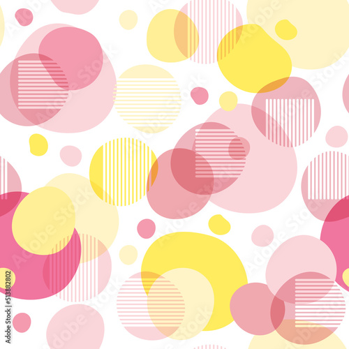 Geometric Abstract Rose and Yellow Colors Seamless Pattern for Textile.