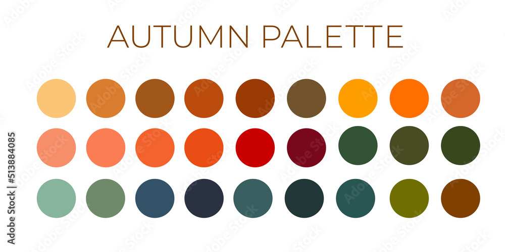 Vecteur Stock Autumn palette color pick Trend autumn color set for  illustrator. Cozy and warm. | Adobe Stock