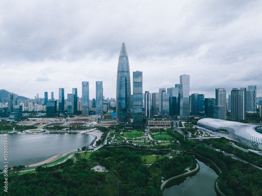 Fototapeta premium Aerial view of landscape in Shenzhen city,China