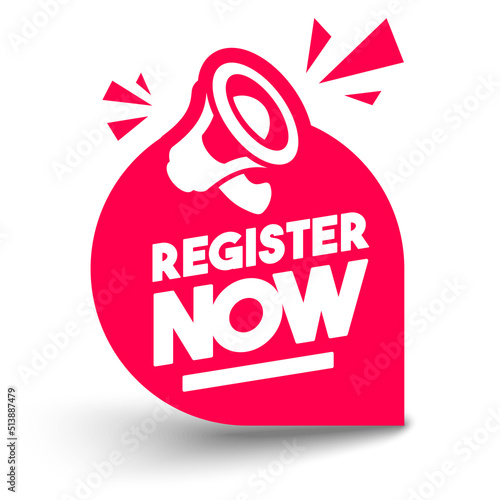 Modern Pin With Text Register Now