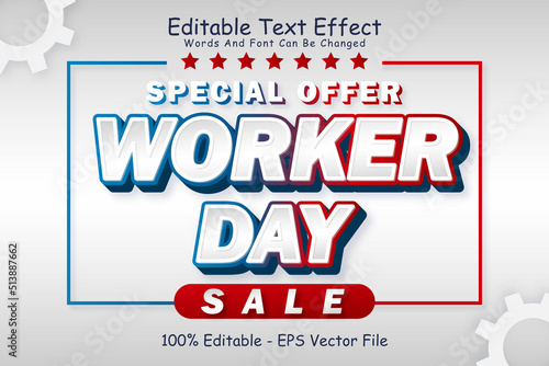 Special Offer Worker Day Editable Text Effect 3 Dimension Emboss Modern Style