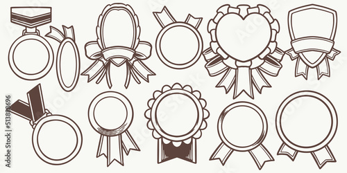 Eleven medals Hand drawn se...