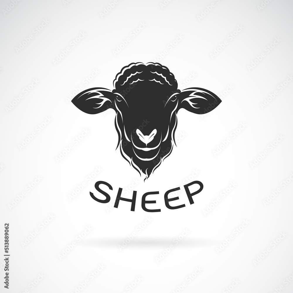 Vector of a sheep head design on white background. Easy editable layered vector illustration. Farm Animals. Vector of a sheep head design on white background. Easy editable layered vector illustration. Farm Animals.