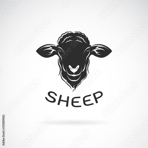 Vector of a sheep head design on white background. Easy editable layered vector illustration. Farm Animals.